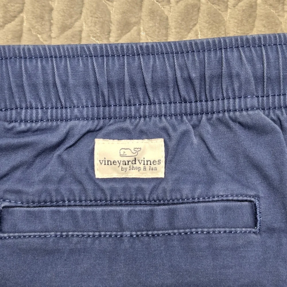Vineyard Vines Boys Blue Chino Shorts Size Large 18 Elastic Waist Drawstrings